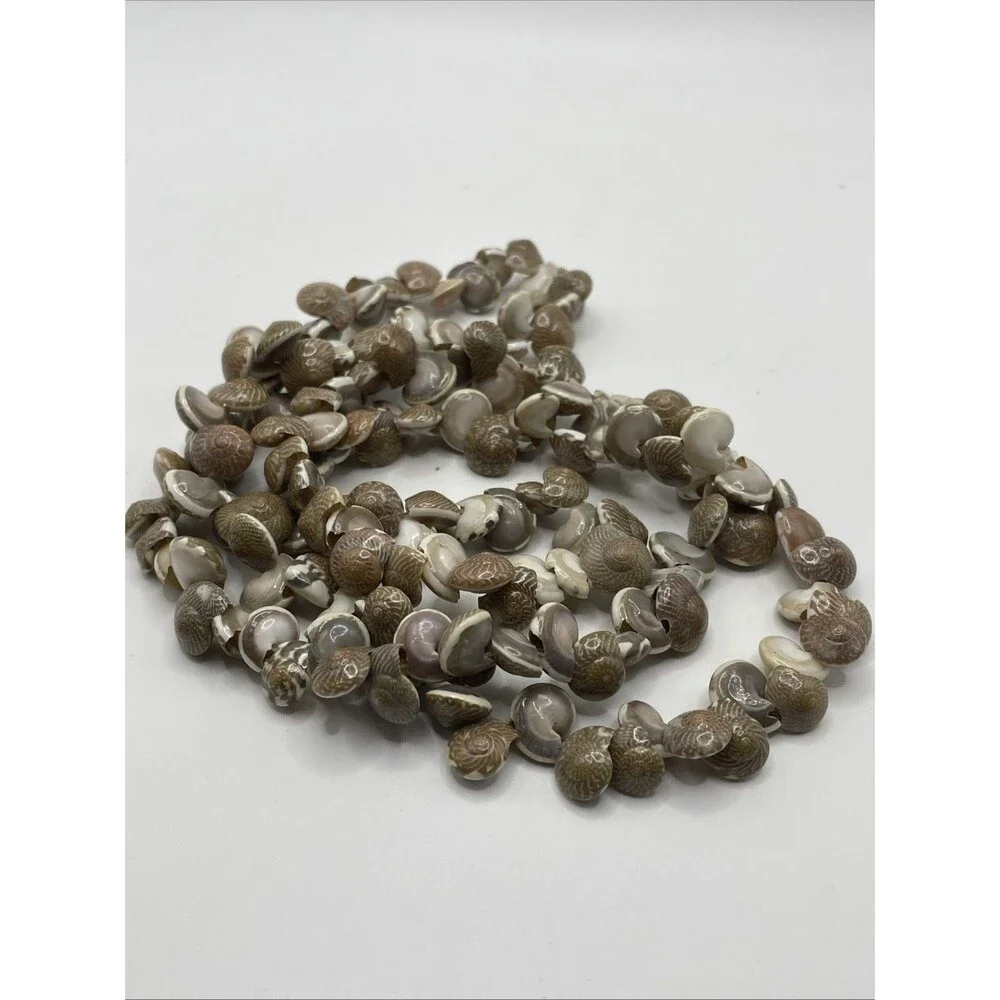 VTG 60’s Mini Brown White Shell Necklace 30”